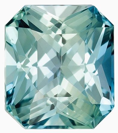 Superb Blue Green Sapphire Gemstone 1.56 carats, Radiant Cut, 6.6 x 5.7 mm, with AfricaGems Certificate