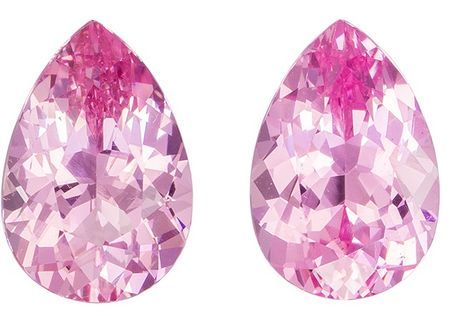 Faceted Pink Spinel Gemstones, Pear Cut, 1.91 carats, 7.5 x 5.1 mm Matching Pair, AfricaGems Certified - A Great Buy