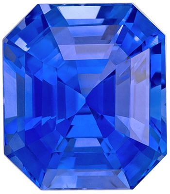 Xtra Fine GIA Genuine Loose Blue Sapphire Gemstone in Emerald Cut, 7.04 carats, Vivid Rich Blue, 11.01 x 9.61 x 7.26 mm