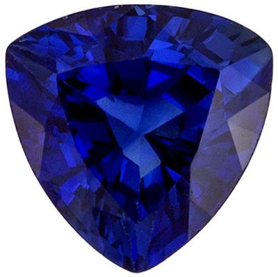 Very Bright Blue Sapphire Gemstone in Trillion Cut, 0.48 carats, Rich Blue, 4.6 mm