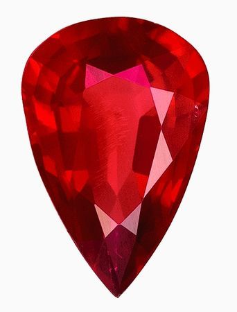 Vibrant Color Ruby Gemstone 0.7 carats, Pear Cut, 7.2 x 4.8 mm, with AfricaGems Certificate