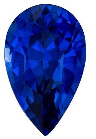 Genuine Blue Sapphire Loose Gemstone, 2.11 carats in Pear Cut, 9.6 x 5.9mm, Superb Quality