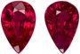 Super Fine Matched Ruby Pair Natural Gemstones 1.13 carat, Pear Cut, 6.1 x 4.1  mm