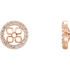 White Diamond Earrings in 14 Karat Rose Gold 0.40 Carat Diamond Halo-Style Earring Jackets for Pearl