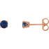 Genuine  14 Karat Rose Gold 4mm Round Genuine Chatham Blue Sapphire Earrings