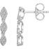 White Diamond Earrings in 14 Karat White Gold 0.33 Carat Diamond Cluster Dangle Earrings