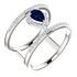 14 Karat White Gold Blue Sapphire & 0.33 Carat Diamond Ring