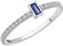 14 KT White Gold Blue Sapphire & 1/5 Carat TW Diamond Ring