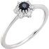 14 KT White Gold Blue Sapphire & 1/8 Carat TW Diamond Ring