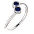 Buy 14 Karat White Gold Blue Sapphire Two-Stone Ring