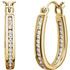 White Diamond Earrings in 14 Karat Yellow Gold 0.33 Carat Diamond Inside/Outside Hoop Earrings