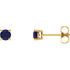 Genuine 14 Karat Yellow Gold 4mm Round Genuine Chatham Blue Sapphire Earrings