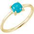 Genuine Turquoise Ring in 14 Karat Yellow Gold 6mm Round Turquoise Cabochon Ring