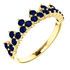 Genuine 14 Karat Yellow Gold Blue Sapphire Crown Ring