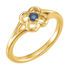 14 Karat Yellow Gold Blue Sapphire Flower Youth Ring