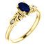 14 Karat Yellow Gold Genuine Chatham Sapphire & .02 Carat Diamond Ring