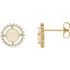 Buy 14 Karat Yellow Gold Opal & 0.12 Carat Diamond Earrings