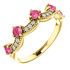 14 Karat Yellow Gold Pink Tourmaline & .06 Carat Diamond Crown Ring