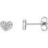 White Diamond Earrings in 14 Karat White Gold 0.17 Carat Diamond Heart Earrings