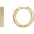 White Diamond Earrings in 14 Karat Yellow Gold 3/4 Carat Diamond Inside/Outside Hoop Earrings