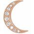 White Diamond Earrings in 14 Karat Rose Gold .04 Carat Diamond Crescent Moon Single Earring