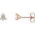 White Diamond Earrings in 14 Karat Rose Gold 1/2 Carat Diamond 3-Prong Earrings - VS F+