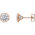 White Diamond Earrings in 14 Karat Rose Gold 1/2 Carat Diamond CocKaratail-Style Earrings