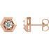 White Diamond Earrings in 14 Karat Rose Gold 1/2 Carat Diamond Geometric Earrings