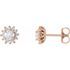 White Diamond Earrings in 14 Karat Rose Gold 1/2 Carat Diamond Halo-Style Earrings