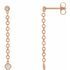 White Diamond Earrings in 14 Karat Rose Gold 1/5 Carat Diamond Bezel Set ChaEarrings