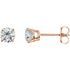 White Diamond Earrings in 14 Karat Rose Gold 1/5 Carat Diamond Earrings