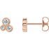 White Diamond Earrings in 14 Karat Rose Gold 1/5 Carat Diamond Geometric Cluster Earrings