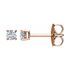 14 Karat Rose Gold 2 Carat Weight Diamond Earrings