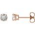 White Diamond Earrings in 14 Karat Rose Gold 3/4 Carat Diamond Earrings