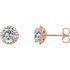 White Diamond Earrings in 14 Karat Rose Gold 3/8 Carat Diamond Earrings