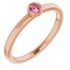 Pink Tourmaline Ring in 14 Karat Rose Gold 3 mm Round Pink Tourmaline Ring
