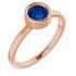 Genuine Sapphire Ring in 14 Karat Rose Gold 5.5 mm Round Genuine Sapphire Ring