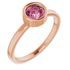 Pink Tourmaline Ring in 14 Karat Rose Gold 5.5 mm Round Pink Tourmaline Ring