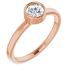 Genuine Sapphire Ring in 14 Karat Rose Gold 5 mm Round Sapphire Ring