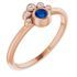 Genuine Sapphire Ring in 14 Karat Rose Gold Genuine Sapphire & .04 Carat Diamond Ring