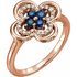 Genuine Sapphire Ring in 14 Karat Rose Gold Genuine Sapphire & 1/10 Carat Diamond Ring
