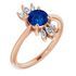 Genuine Sapphire Ring in 14 Karat Rose Gold Genuine Sapphire & 1/4 Carat Diamond Ring
