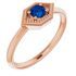 Genuine Sapphire Ring in 14 Karat Rose Gold Genuine Sapphire Geometric Ring