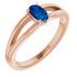 Genuine Sapphire Ring in 14 Karat Rose Gold Genuine Sapphire Solitaire Youth Ring