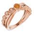 Golden Citrine Ring in 14 Karat Rose Gold Chatham Created Citrine & .05 Carat Diamond Ring