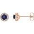 Created Sapphire Earrings in 14 Karat Rose Gold Chatham Lab-Created Genuine Sapphire & 1/4 Diamond Earrings