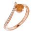 Golden Citrine Ring in 14 Karat Rose Gold Citrine & 1/10 Carat Diamond Bypass Ring