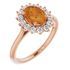 Golden Citrine Ring in 14 Karat Rose Gold Citrine & 3/8 Carat Diamond Ring