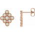 Fire Opal Earrings in 14 Karat Rose Gold Ethiopian Opal & .03 Carat Diamond Geometric Earrings