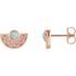 Fire Opal Earrings in 14 Karat Rose Gold Ethiopian Opal & Pink Sapphire Fan Earrings